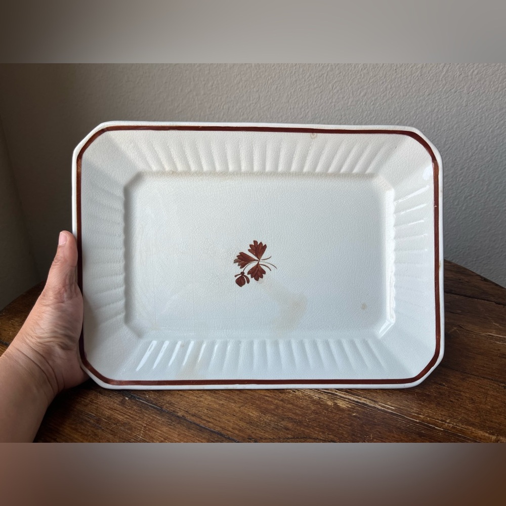 Antique Wedgwood England Tea leaf pattern Royalstone Ironstone 13” Platter